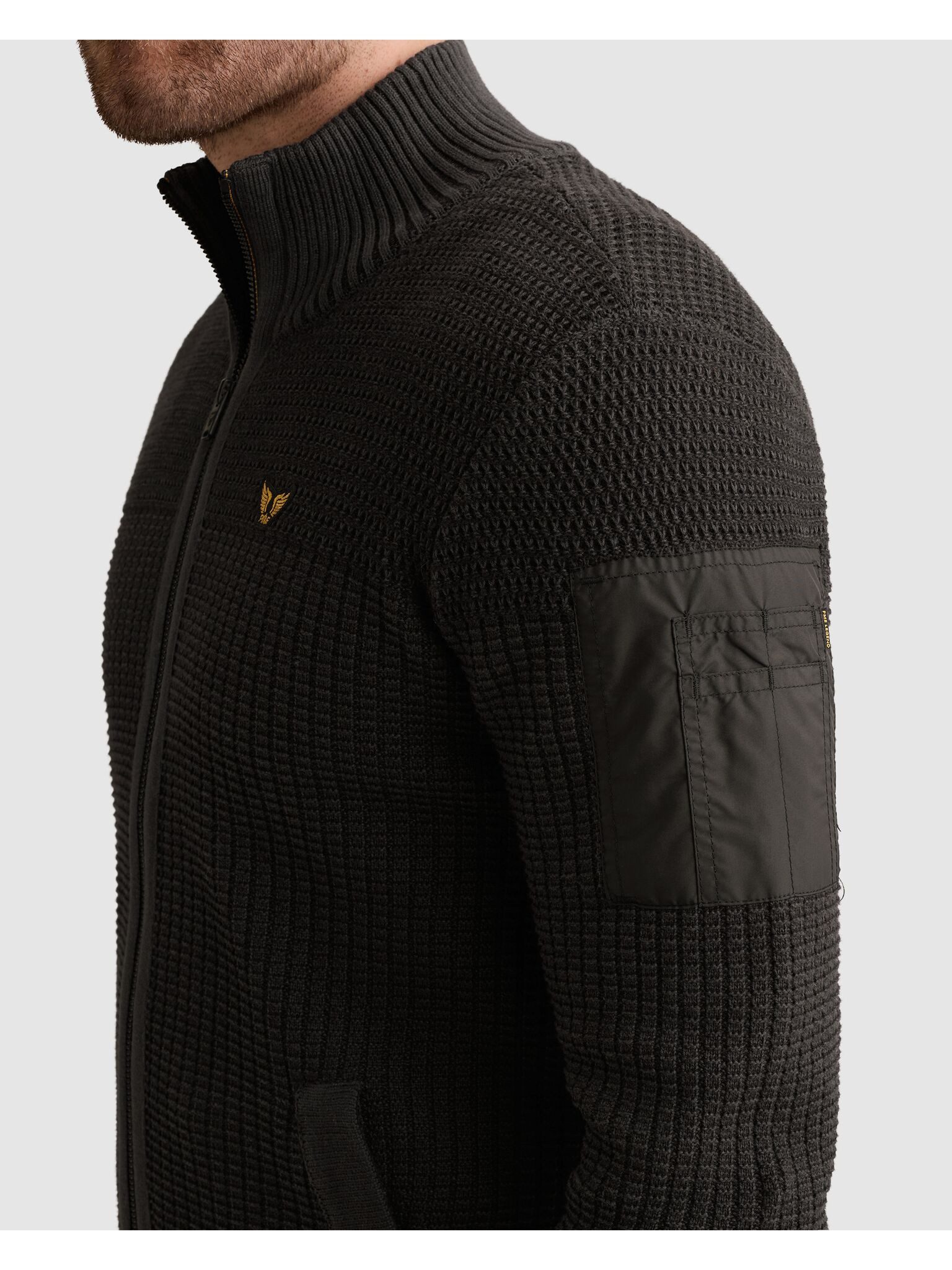 PME LEGEND Cardigan mit markanter Struktur, Baumwolle, Regular Fit – Bild 5 von 5