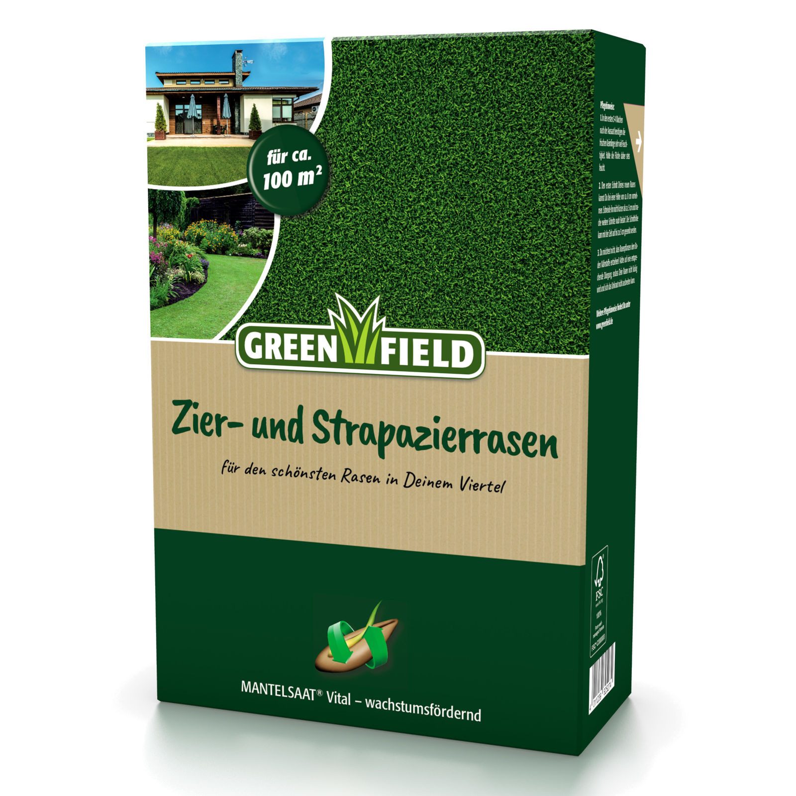 Rasensamen Zier- und Strapazierrasen, Mantelsaat Vital, 2 kg Rasensamen