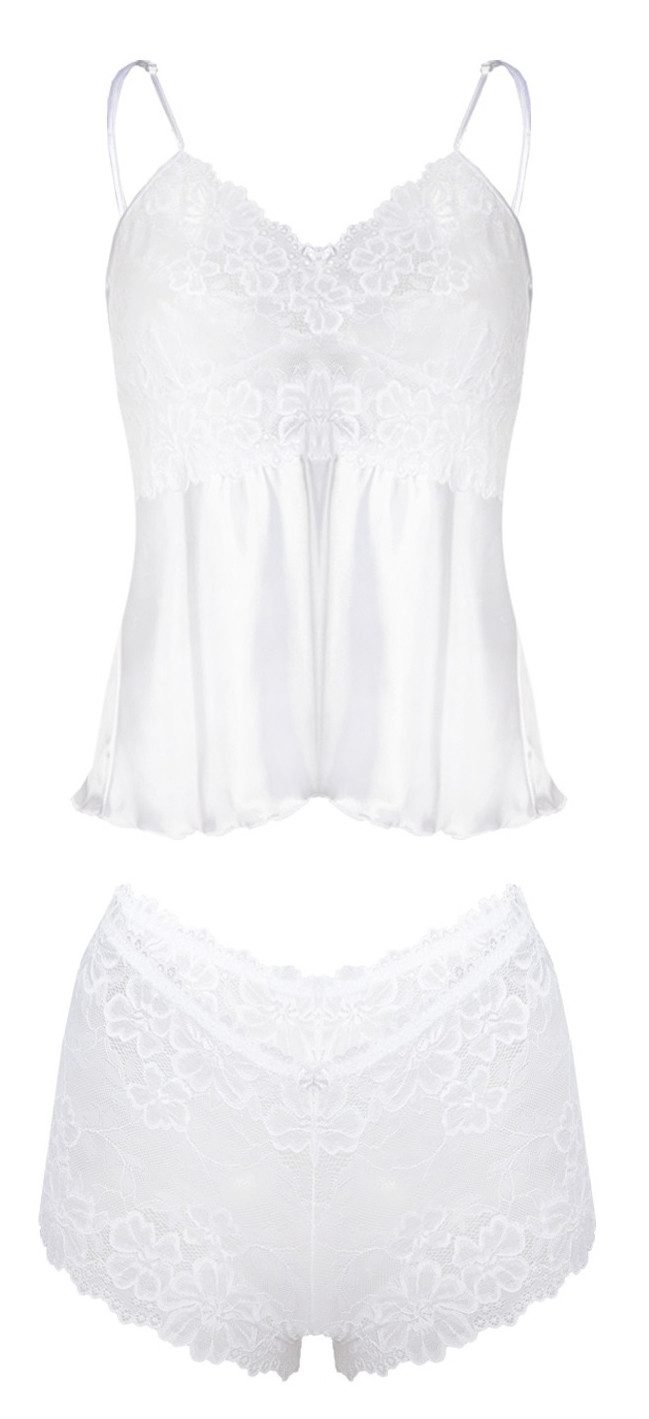 DKaren Pyjama femininer Schlafanzug mit eleganter Spitze im Satin-Look günstig online kaufen