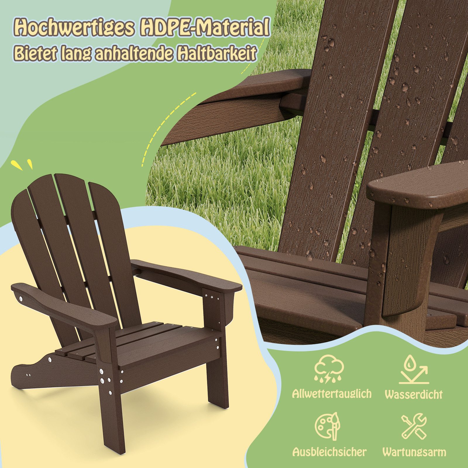 COSTWAY Gartenstuhl (1 St), Kinderstuhl, Adirondack günstig online kaufen