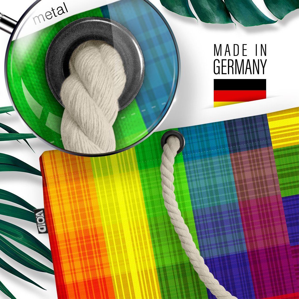 Pride parade pride Gay VOID Strandtasche Karo Regenbogen kariert Muster (1-tlg), flag clu Farben