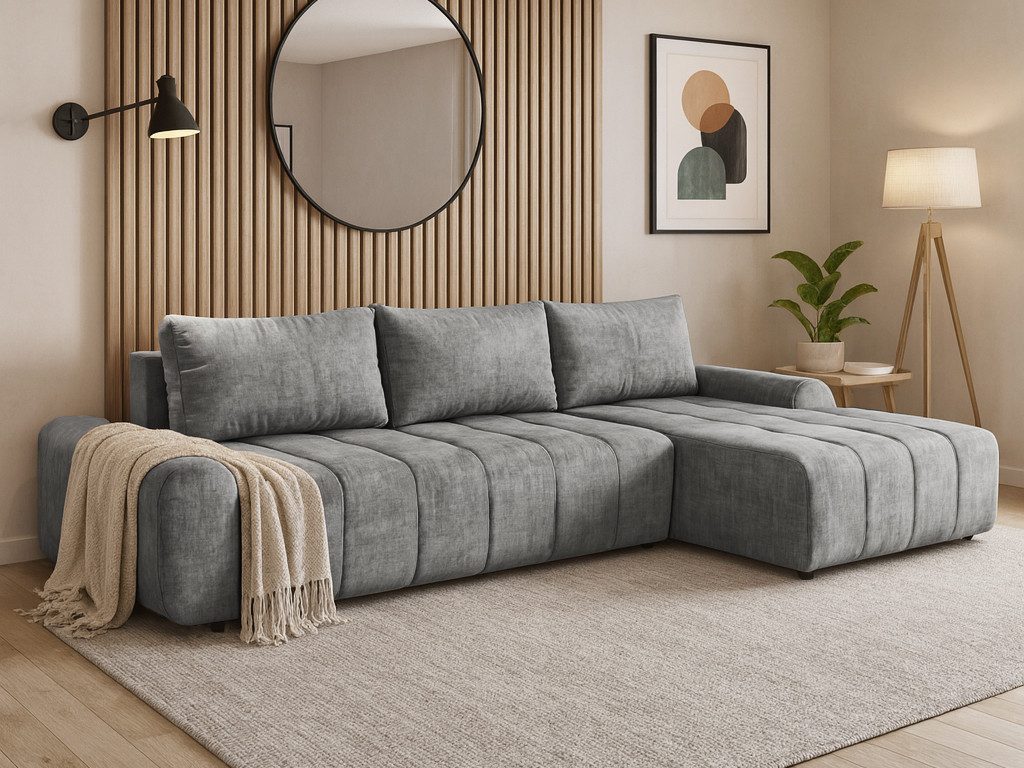 Beautysofa Ecksofa COSTA mit Schlaffunktion & Bettkasten, modernes Design