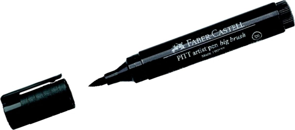 Faber-Castell Tintenfeinschreiber Tuschestift Pitt Artist Pen Spitze: Big Brush schwarz (4 Stück)