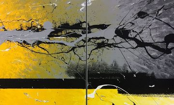 WandbilderXXL XXL-Wandbild Electric Storm 210 x 70 cm, Abstraktes Gemälde, handgemaltes Unikat
