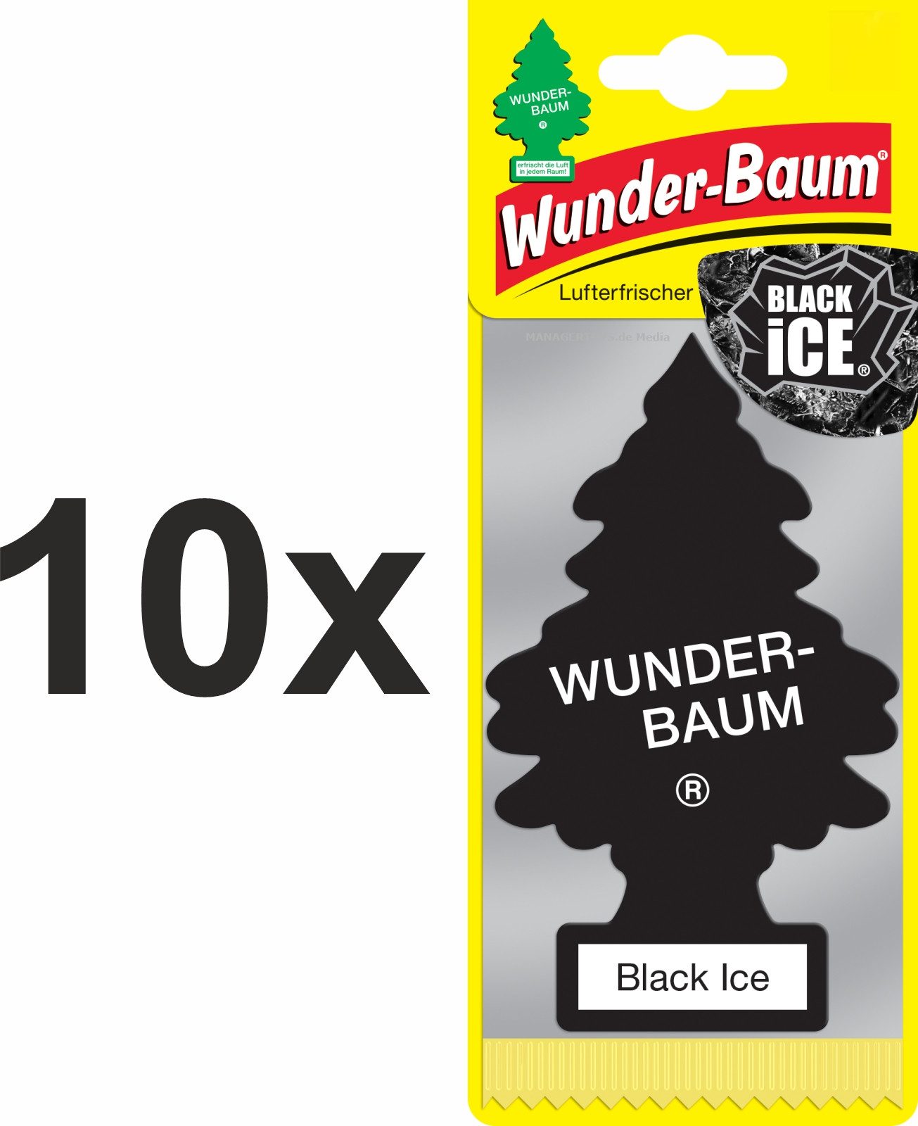 Wunder-Baum Raumduft Black Ice Duftbäumchen Wunderbaum 10er Set Lufterfrischer