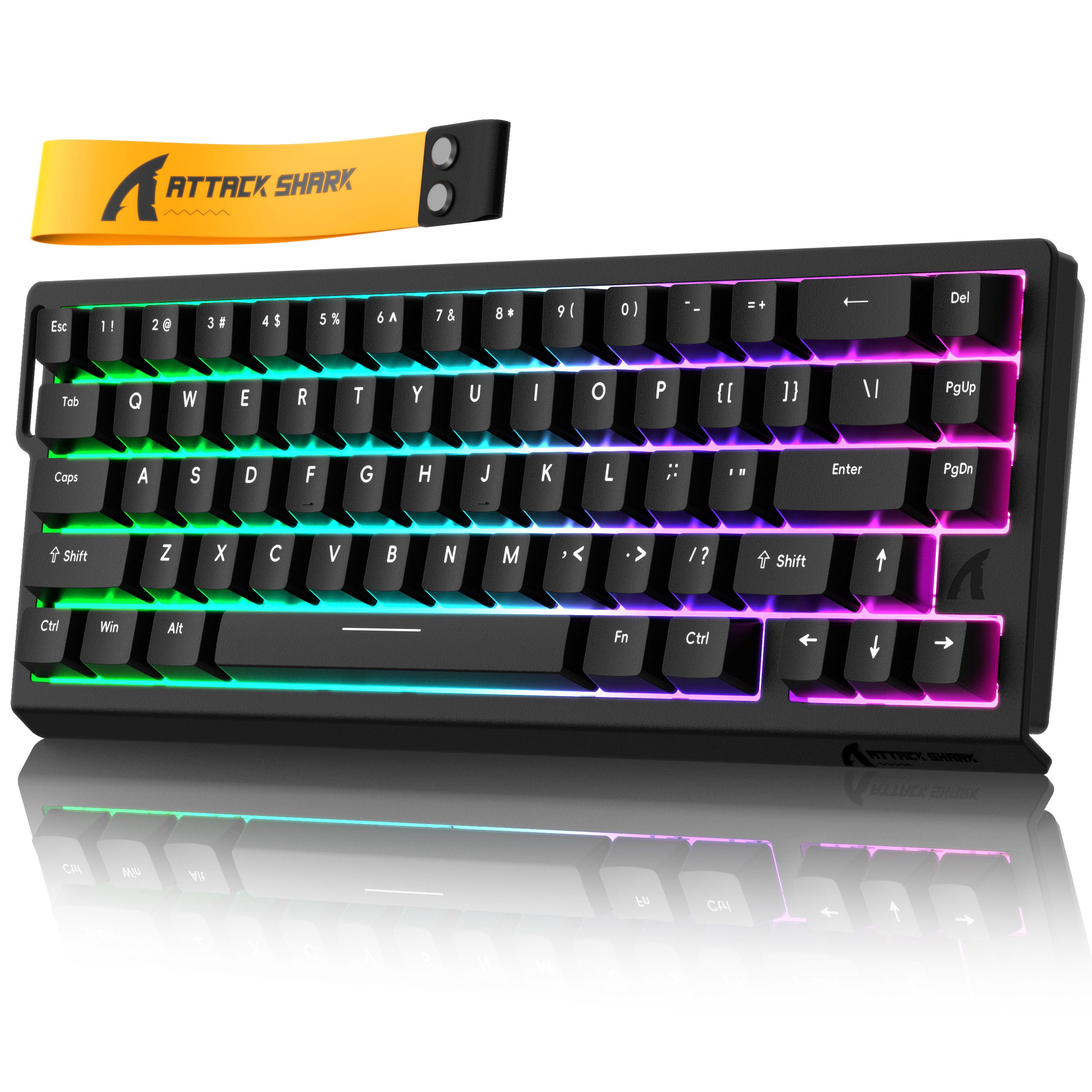 ATTACK SHARK X68 HE 8KHz Rapid Trigger Gaming-Tastatur, 0,01mm,RGB Gaming-Tastatur (Kabelgebunden Hall-Effekt Magnetische Tastatur)
