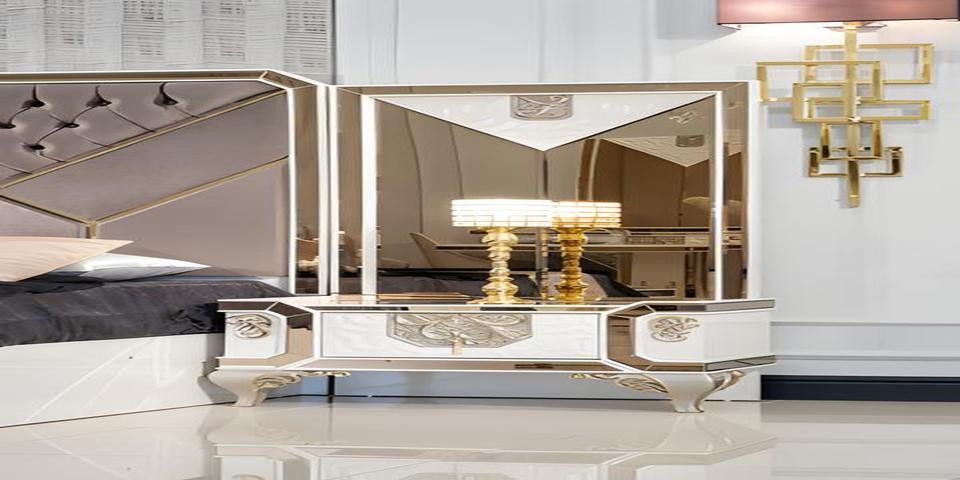 JVmoebel Schlafzimmer-Set Schlafzimmer Set Bett + 2x Nachttische + Kleiders günstig online kaufen