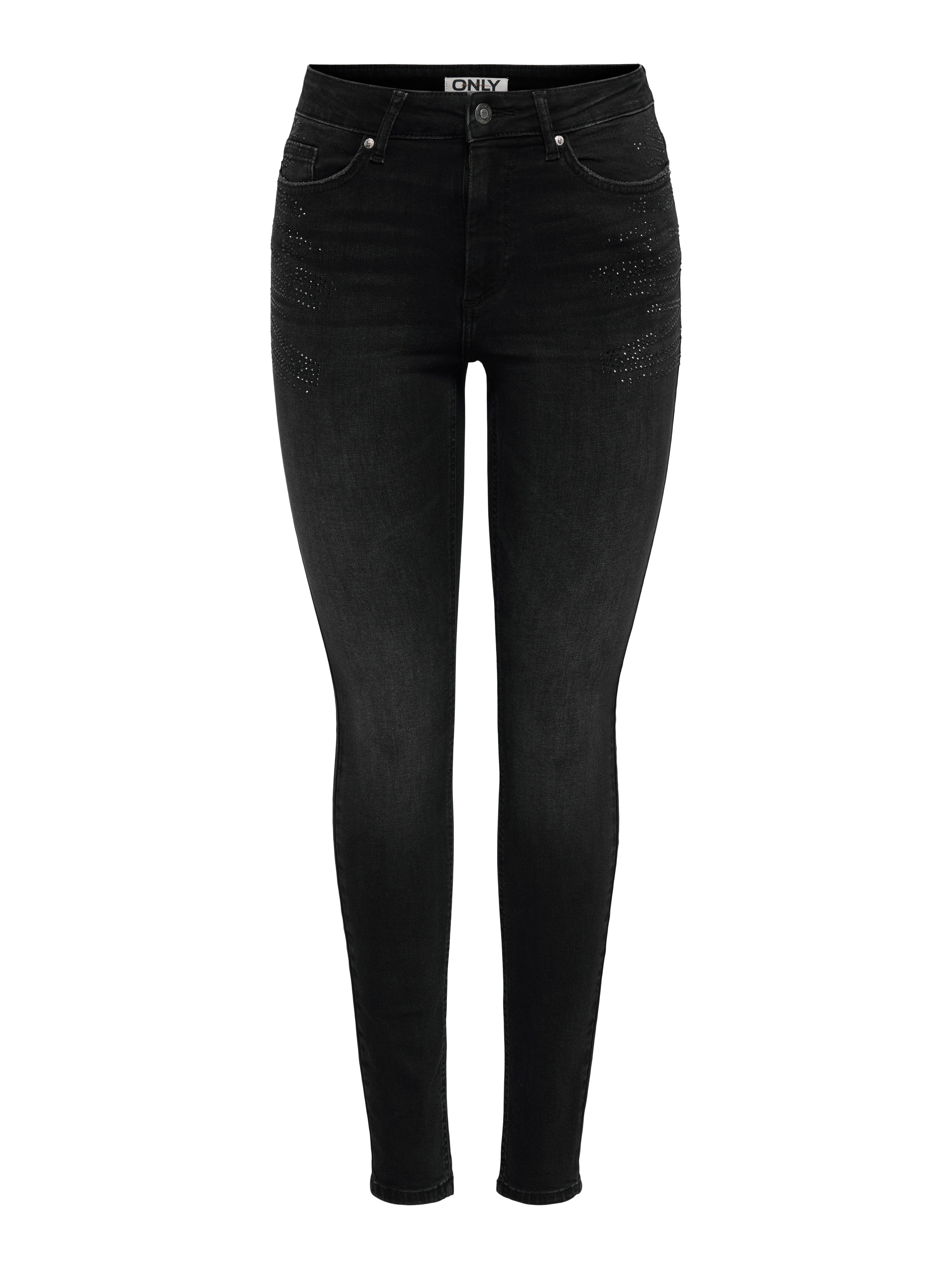 Skinny-fit-Jeans ONLBLUSH RHINESTONE HW SKINNY DNM TAI