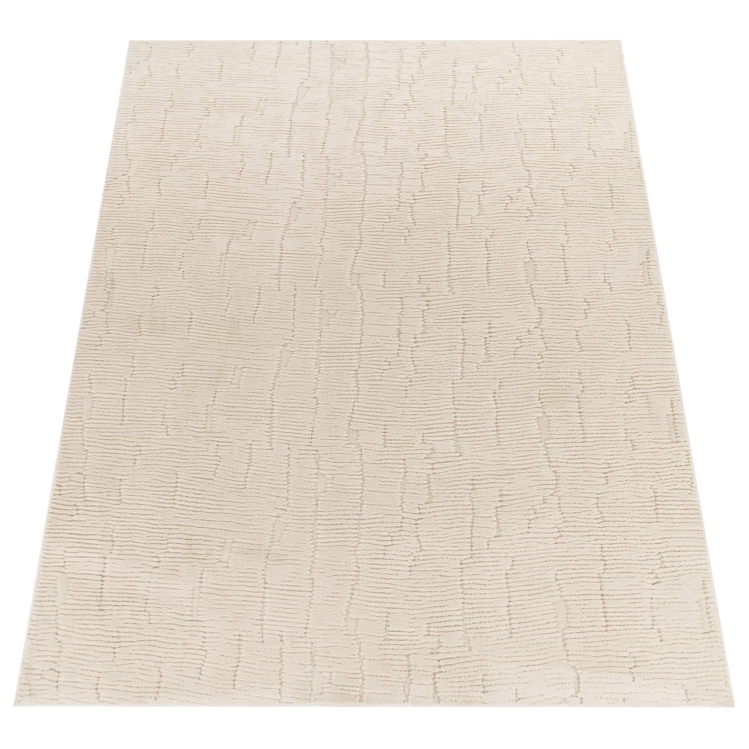 KADIMA DESIGN Teppich waschbar Struktur Wohnzimmer schmutzabweisend Teppich Kurzflor, Läufer, Höhe: 16 mm, Florhöhe: 12 mm, 100% Polyester, Läufer, 80x150cm, Creme