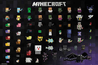 GB eye Poster Minecraft Poster Pixel Sprites 91,5 x 61 cm