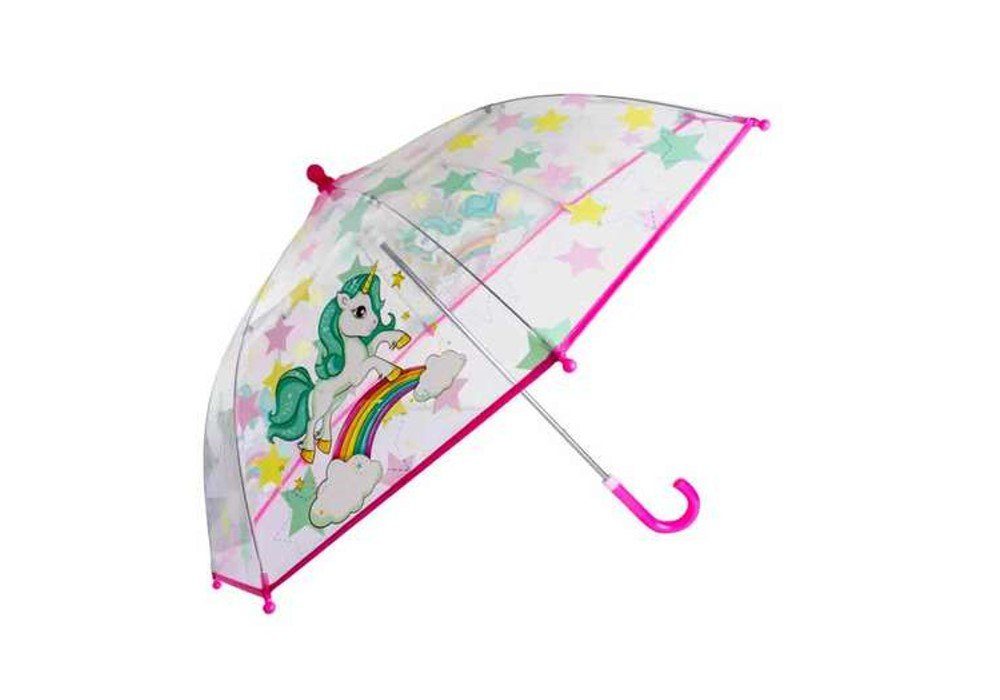 bb Klostermann Stockregenschirm Kinder-Regenschirm transparent Einhorn mit  Sterne - Kinder-Regenschirm