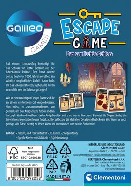 Clementoni® Spiel, Detektivspiel Galileo, Escape Game Das verfluchte Schloss, Made in Europe, FSC® - schützt Wald - weltweit