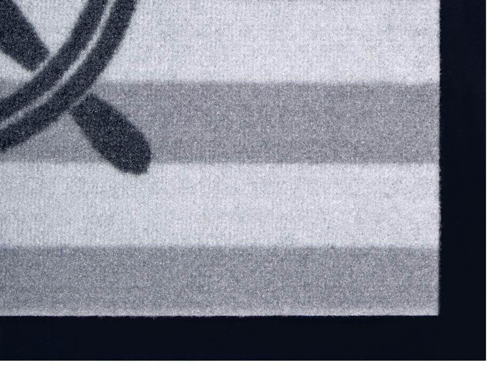 Fußmatte Schriftzug, In- Waschbar, HANSE anthrazit/grau Home, mm, 7 Outdoor, Wetterfest, Steuerrad, Flur Höhe: Rutschfest, & rechteckig,