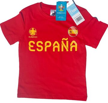 coole-fun-t-shirts T-Shirt 2x SPANIEN Kinder T-Shirt EURO 2020 / 2021 Fußball Trikot Shirt DOPPELPACK rot und weiss Europameisterschaft Jungen + Mädchen 6 8 10 12 Jahre Gr.116 128 140 152 (2er-Pack)