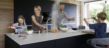 QUOOKER Küchenarmatur QUOOKER FUSION ROUND COMBI B Edelstahl & 100°C Armatur (22FRRVS) (2-St) Spültischmischer mit 100°C Kochendwasserfunktion