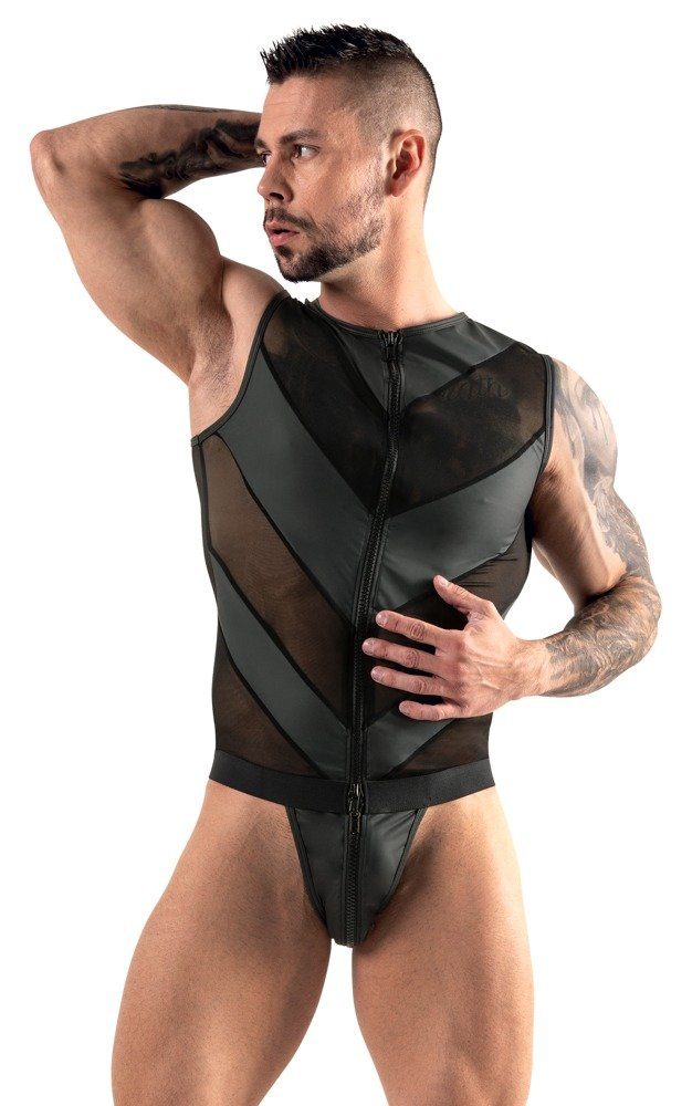 Body Jock-Strap Wetlook Body transparent - schwarz