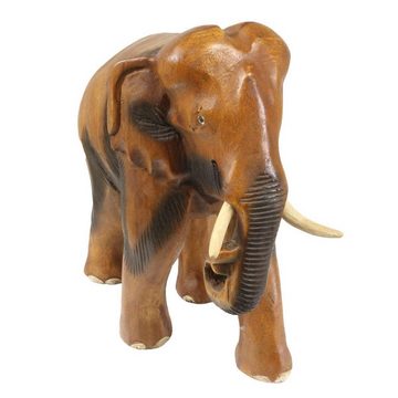 Oriental Galerie Dekofigur Elefant Figur Skulptur Massiv Braun Mittel (1 St)