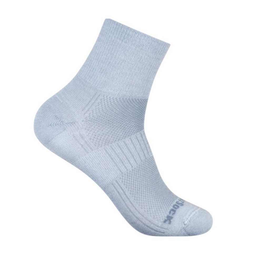 Wrightsock Sportsocken Quarter Plus Coolmesh II (dünn, atmungsaktiv, bequem) hellgrau