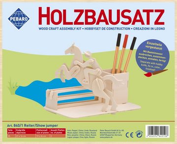 Pebaro 3D-Puzzle Holzbausatz Stiftehalter Reiter, 840/1, 25 Puzzleteile