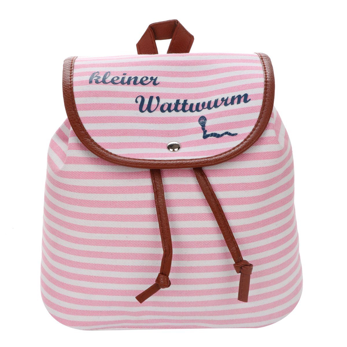 Sonia Originelli Umhängetasche XS Rucksack "kleiner Wattwurm" Streifen Maritim Daypack rosa-marine