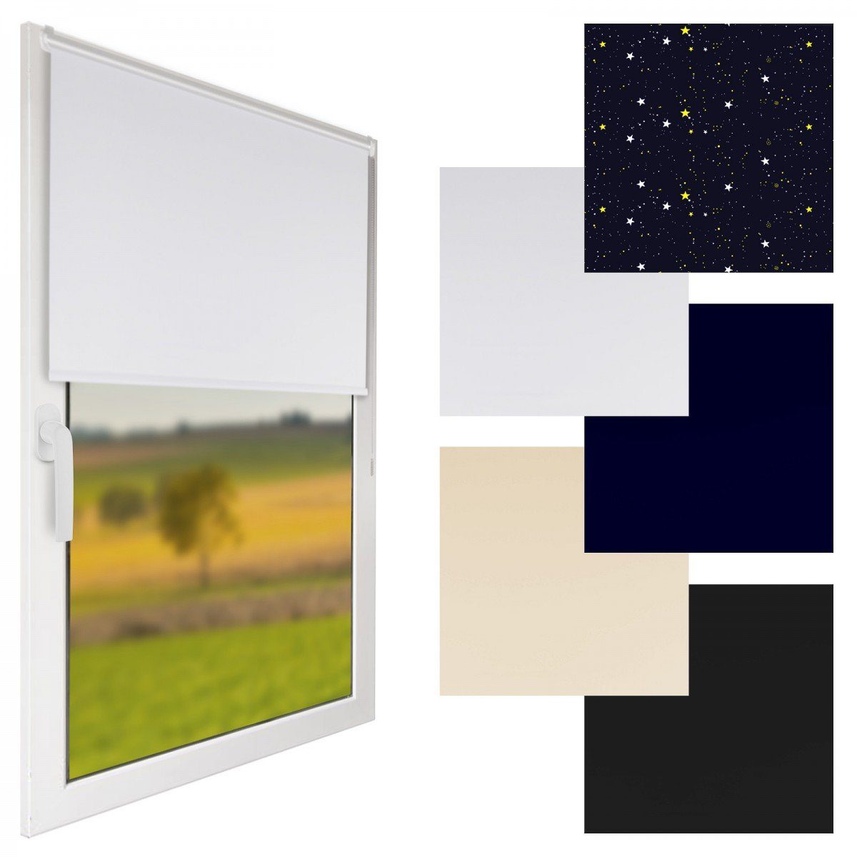 Fenster, Verdunklungsrollo 150 cm, x für 55 Schwarz bonsport, Klemmfix-Verdunkelungsrollo