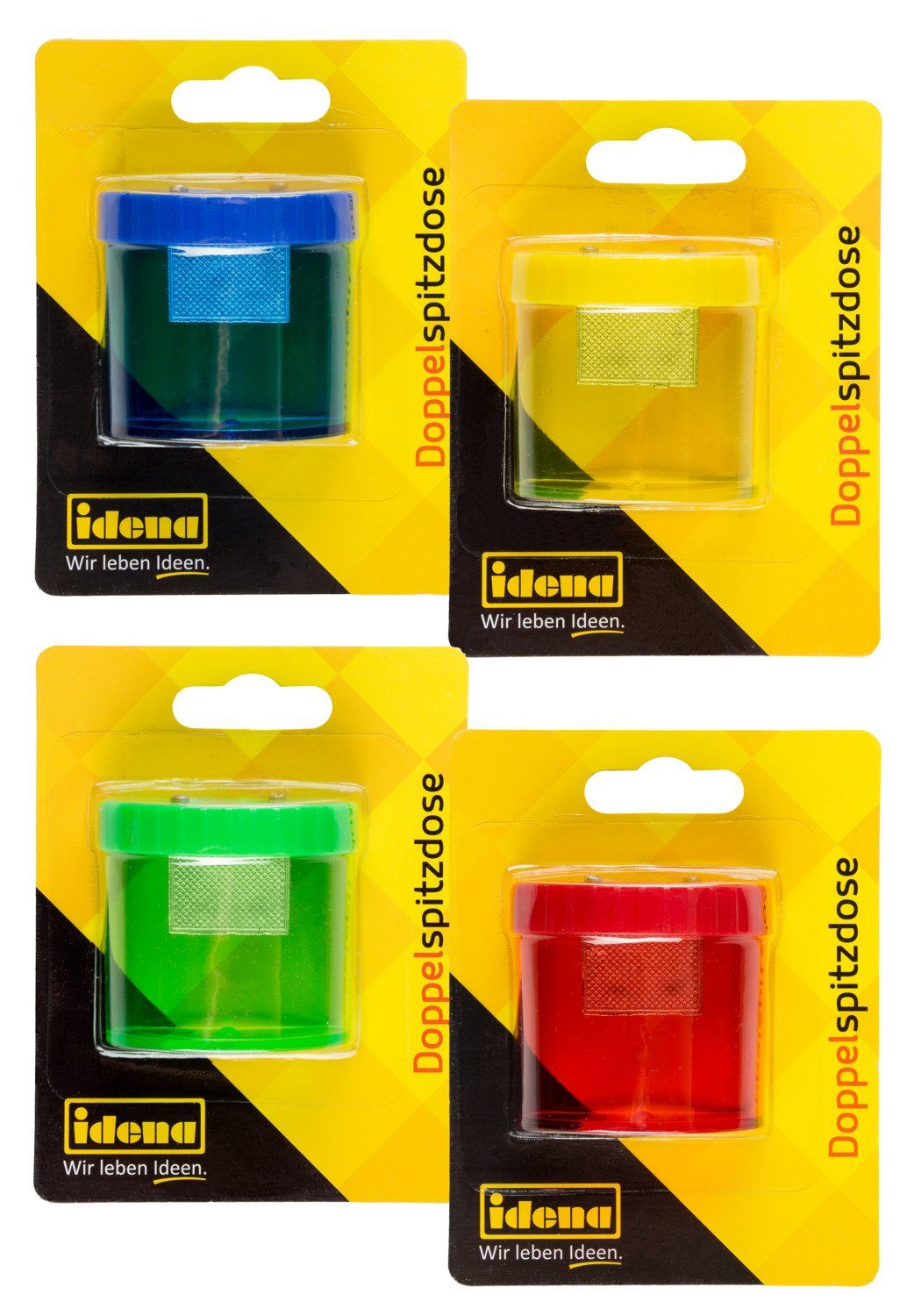 Idena Anspitzer Idena Anspitzdose 2fach oval,farbig sortiert