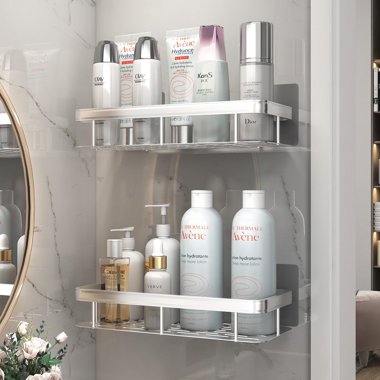 SURFOU Duschregal Duschablage Ohne Bohren 2 Stück Rostschutz Duschhalterung günstig online kaufen