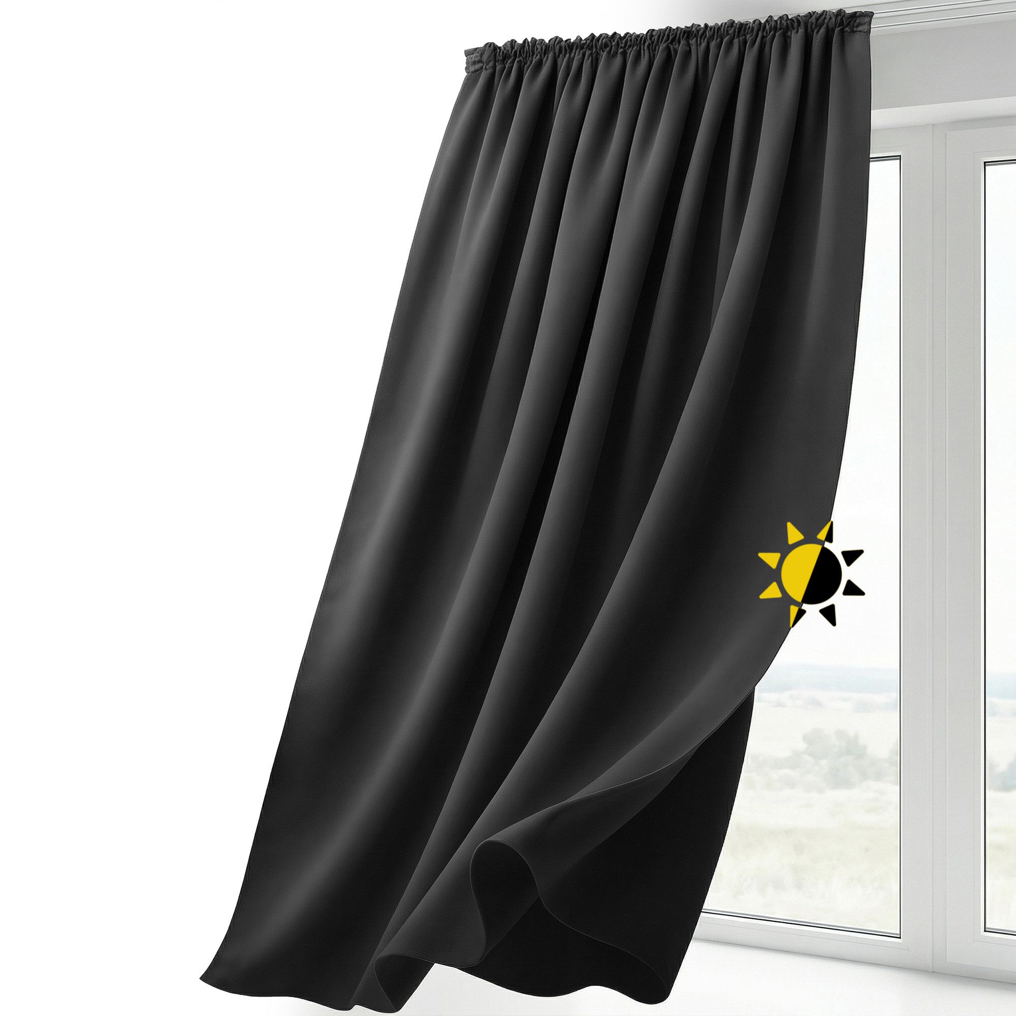 Beautex Verdunkelungsvorhang Verdunkelungsgardine Kräuselband Vorhang blickdicht abdunkelnd (1 St), Kräuselband, verdunkelnd