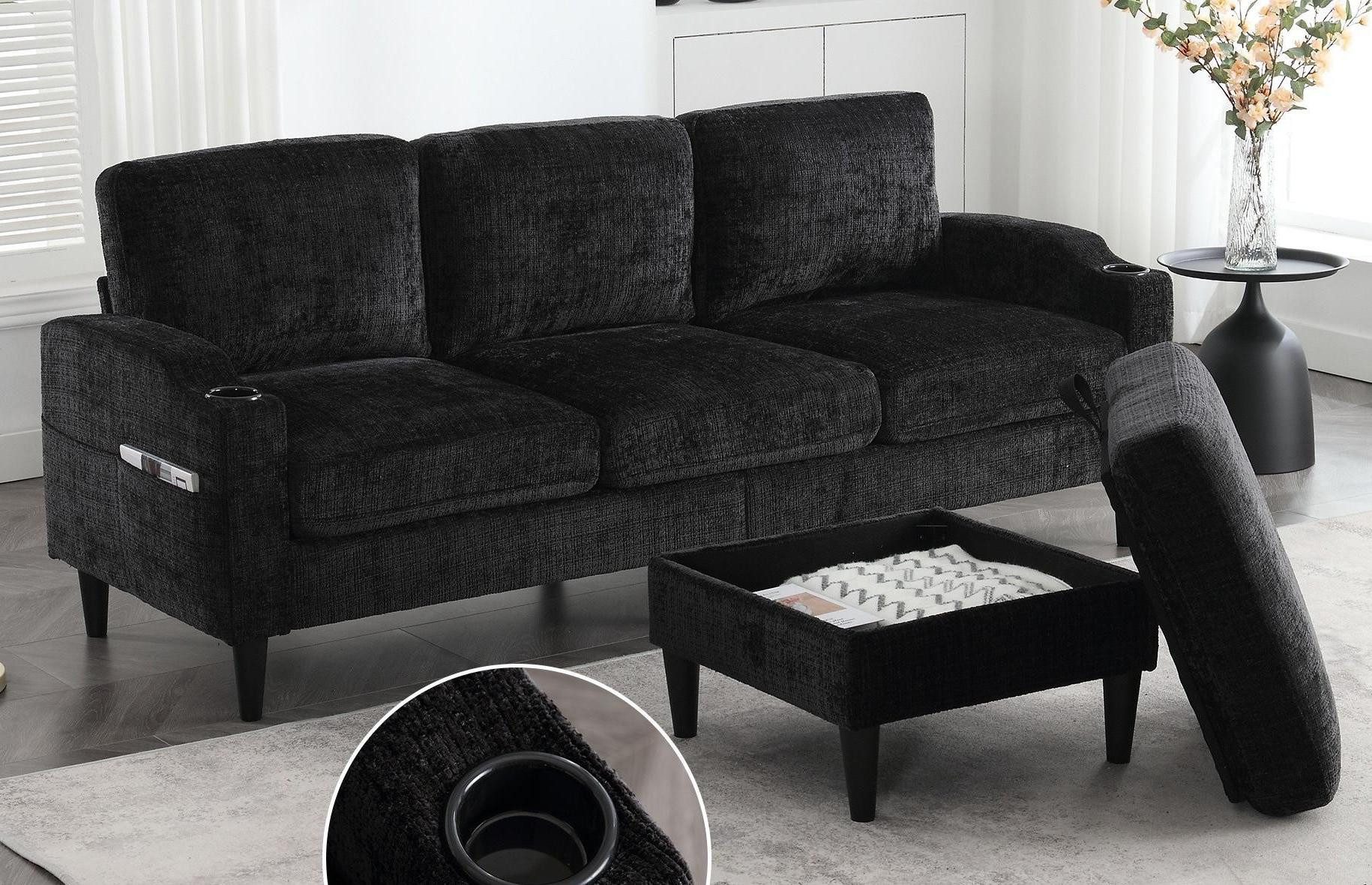 LVHOM Loungesofa mit Hocker & Stauraum, günstig online kaufen