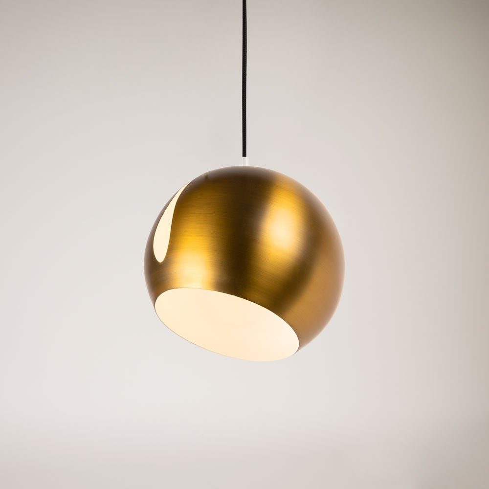 s.luce Pendelleuchte Pendelleuchte Ball tauschbarer Schirm Gold