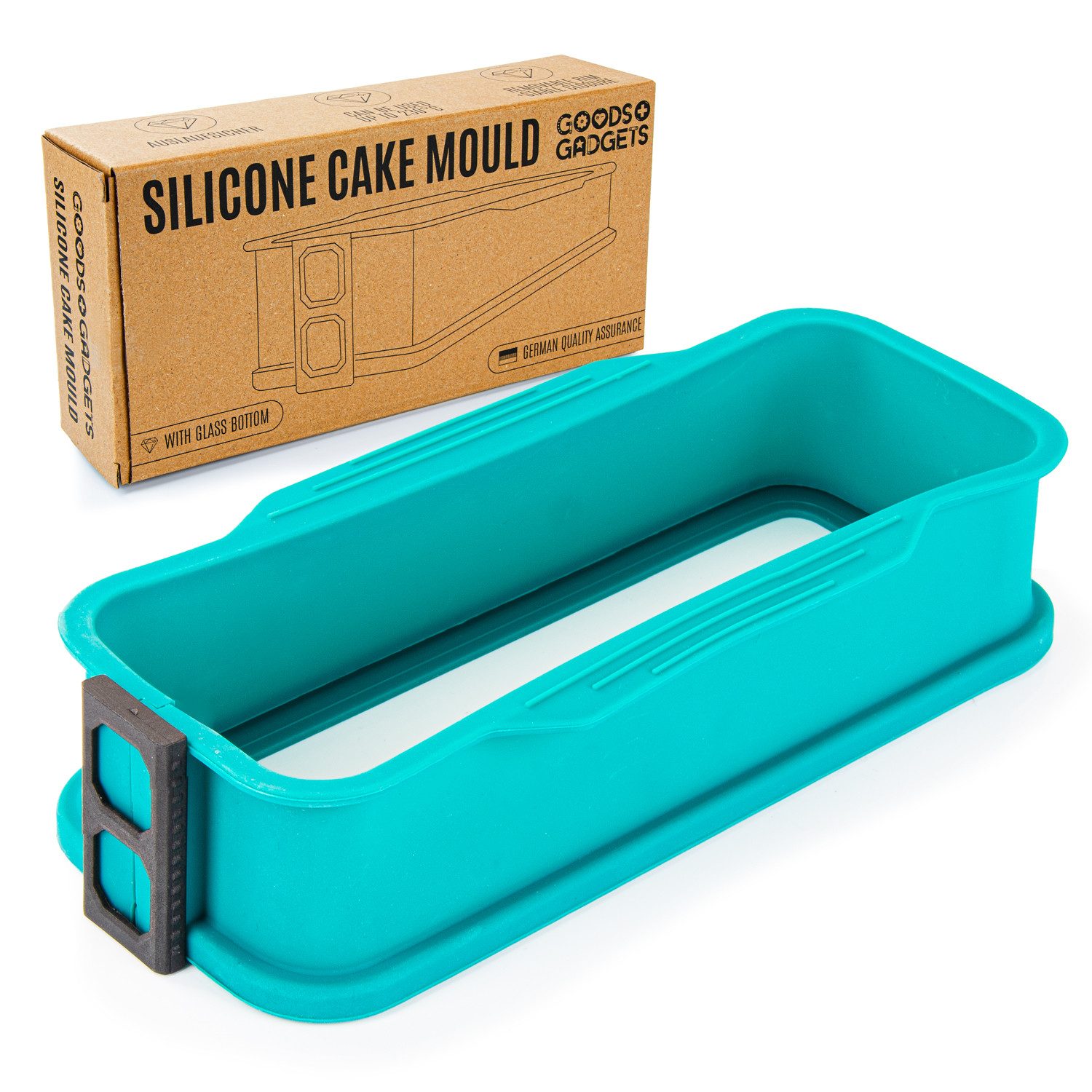 Goods+Gadgets Backform Silikon Springform, Antihaftbeschichtete Kuchen-Form & Glasboden
