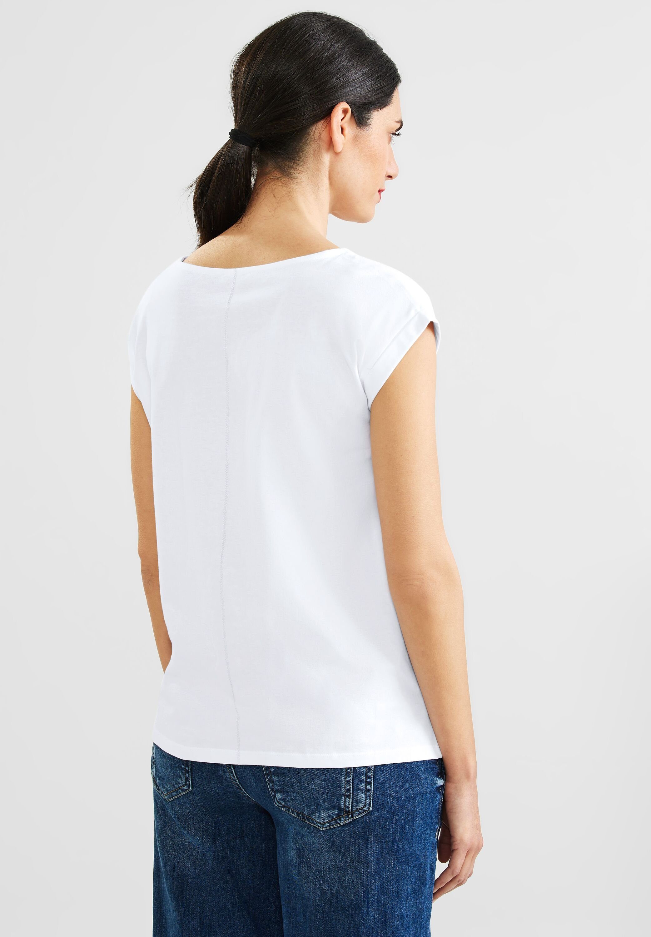 White T-Shirt ONE aus STREET reiner Baumwolle