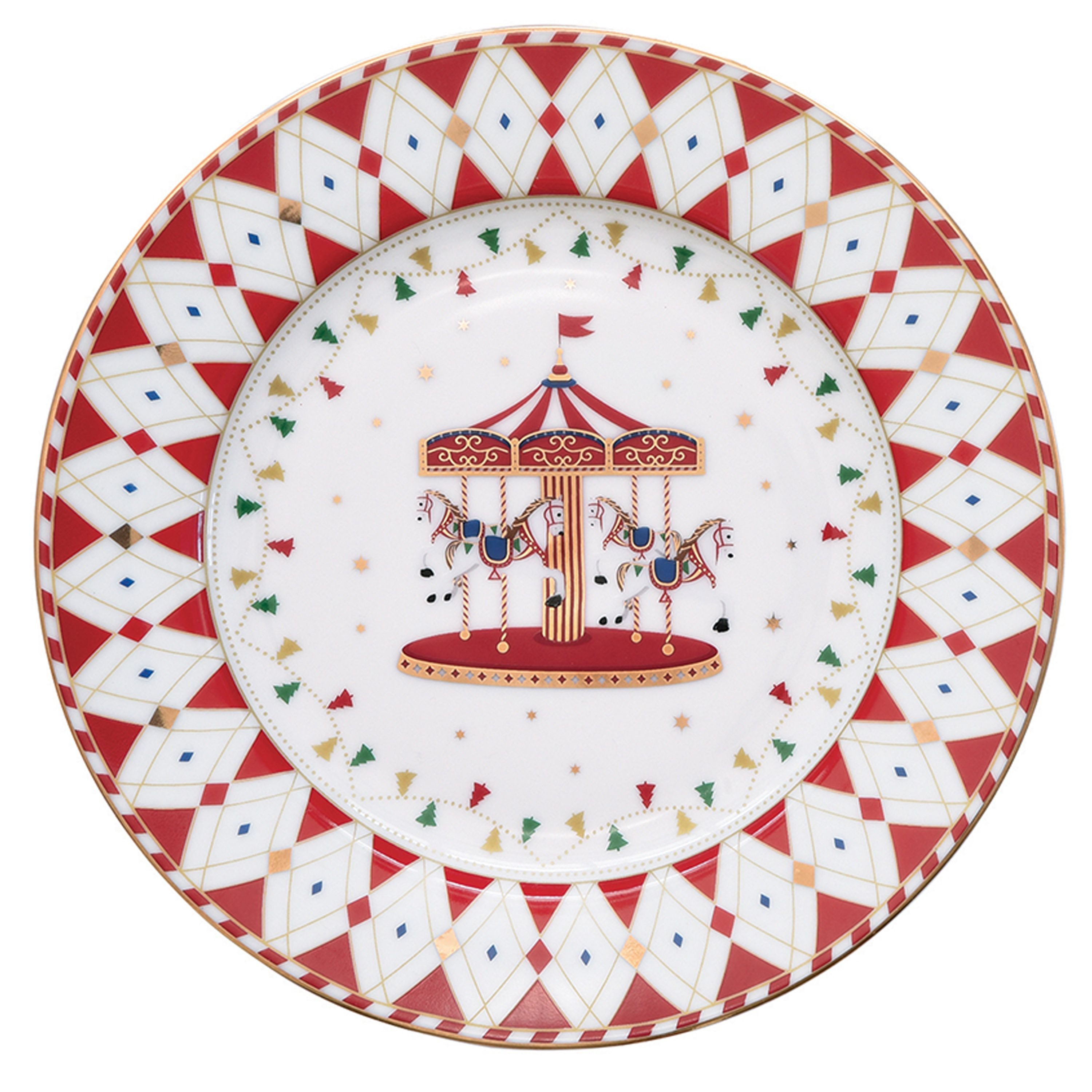 MamboCat Frühstücksteller 4x Christmas Wonderland Kuchenteller verschiedene Dekor Porzellan