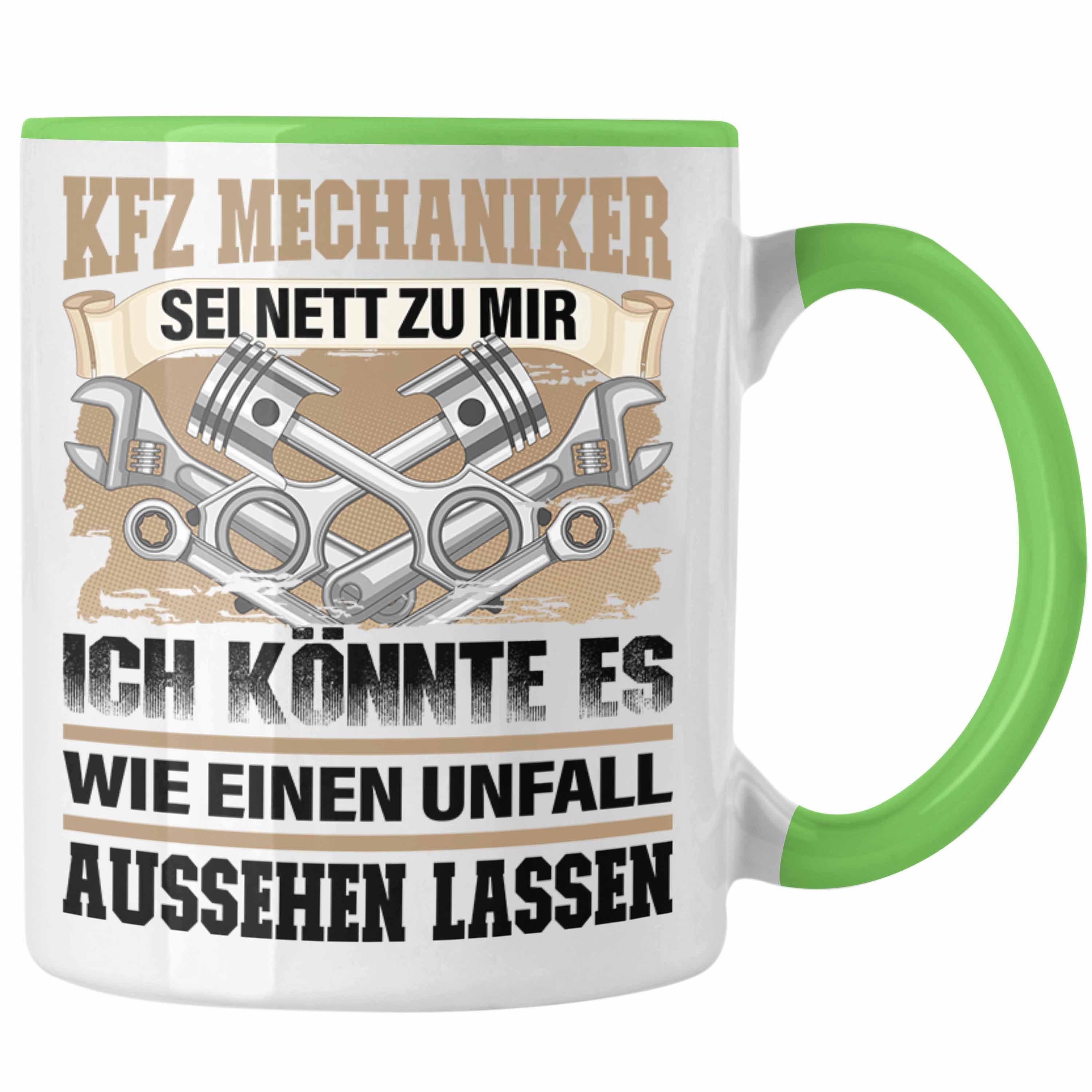 Trendation Tasse Trendation - KFZ Mechaniker Tasse Geschenk Lustig Spruch Männer Ich Kö Grün