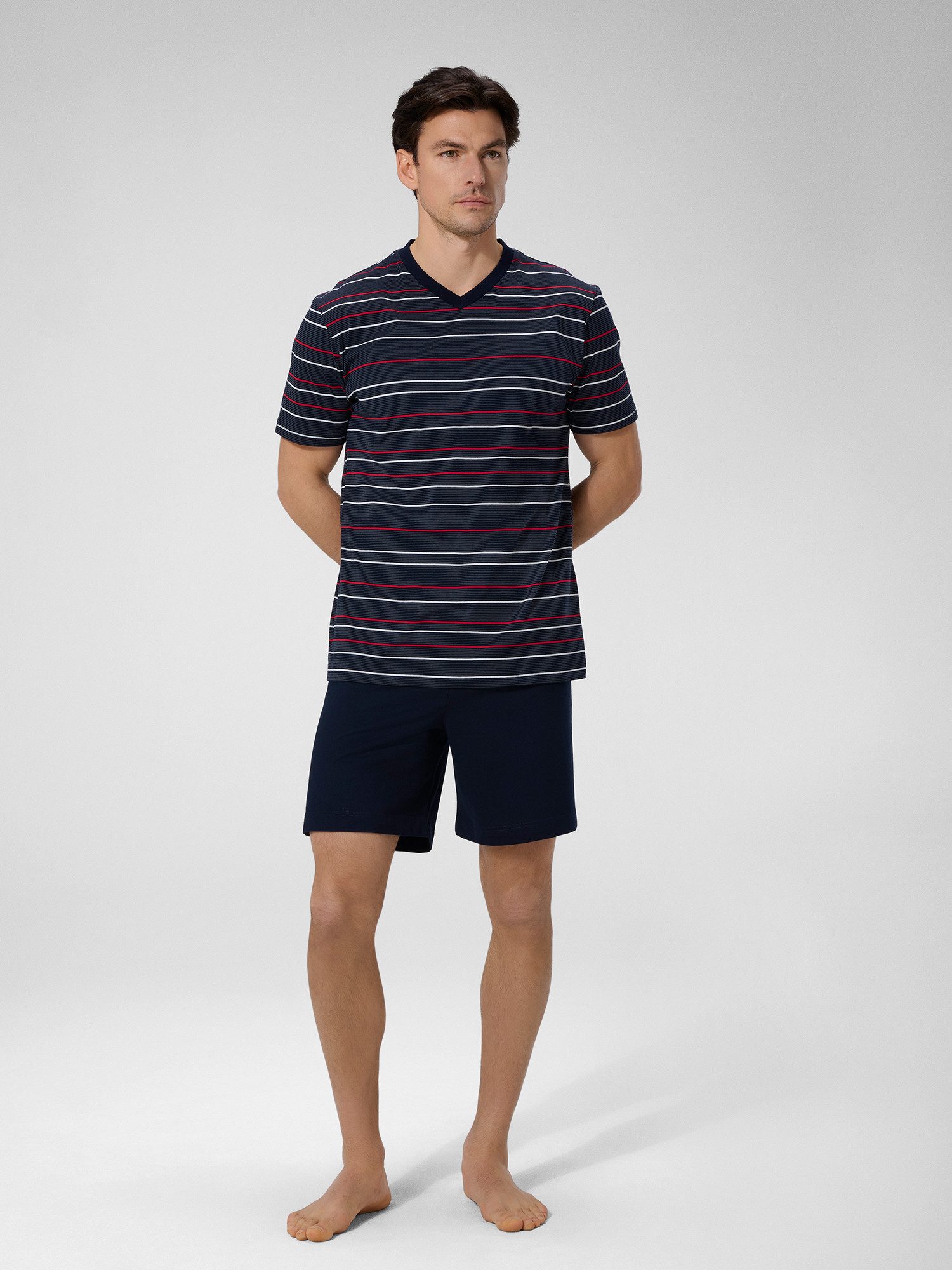 Ammann Schlafanzug Org Barcelona SA kurz V Hals (2 tlg) Pyjama, Pyjama Set, Schlafanzug Set