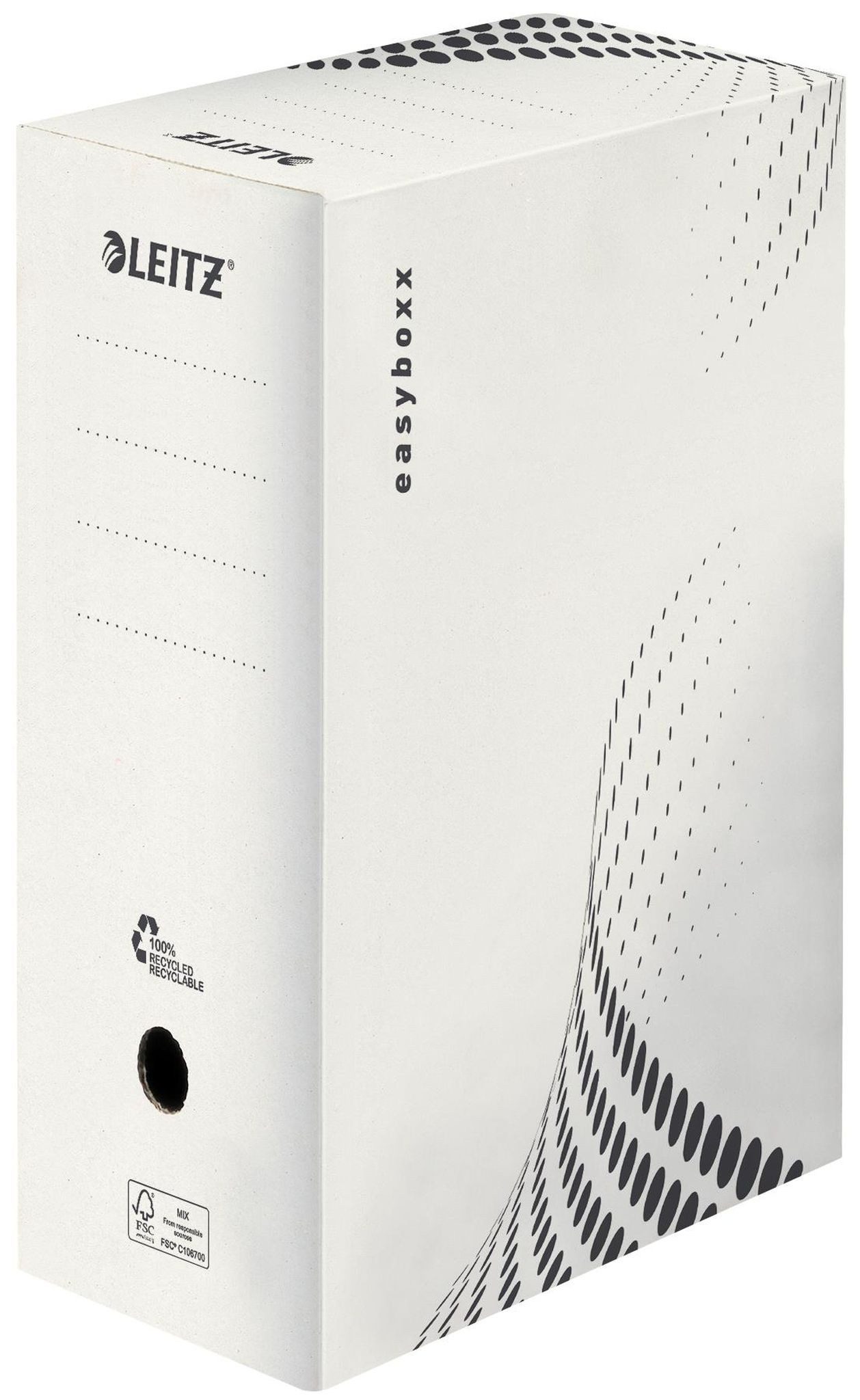 LEITZ Aufbewahrungsbox LEITZ 6133 Archivboxeasyboxx- A4, 150 mm, Wellpappe (RC), weiß