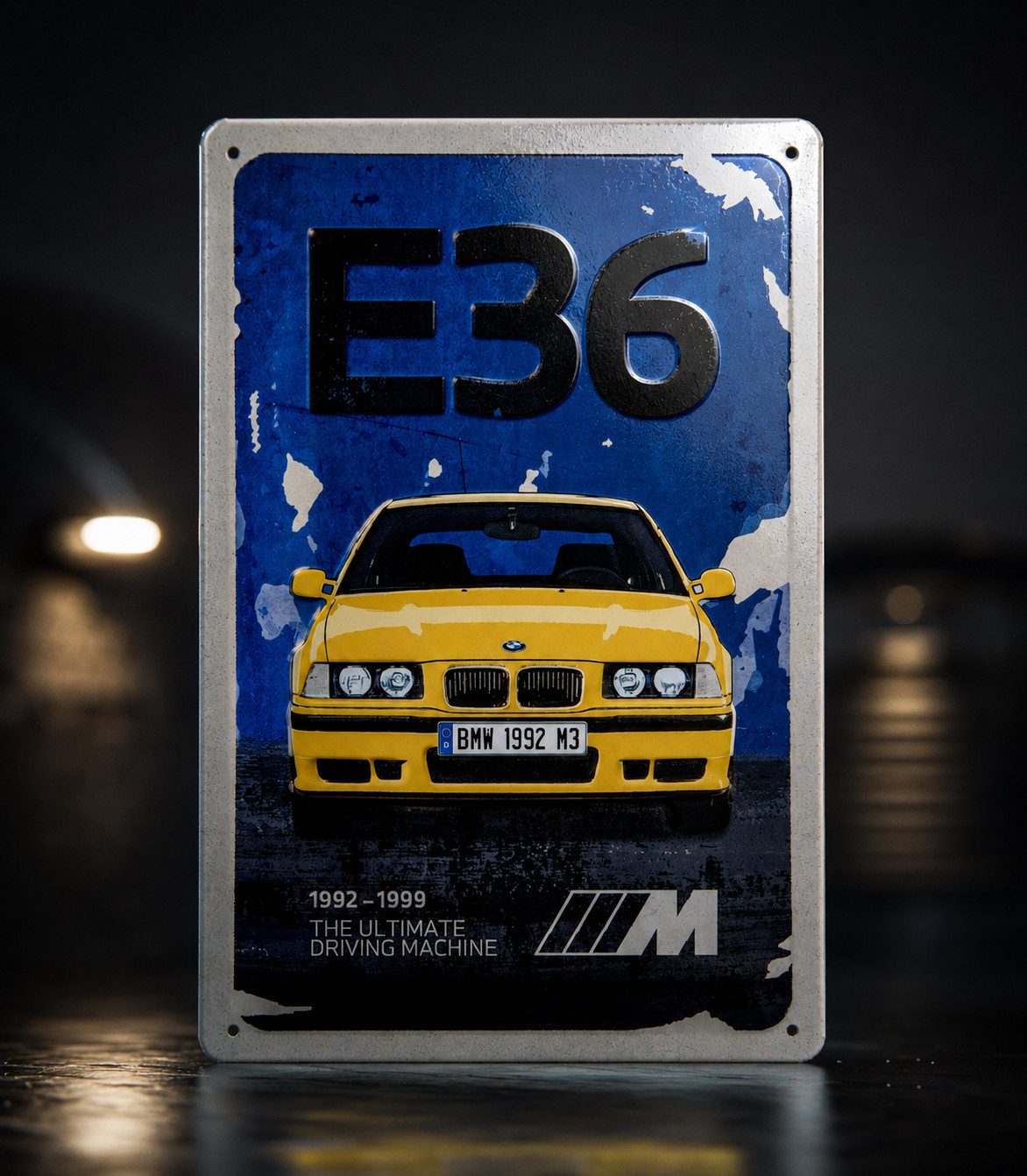 BMW Metallschild BMW Blechschild M3 E36 20x30cm Metallschild Retro Deko Schild, (1 St)