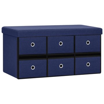 furnicato Truhenbank Faltbare Sitzbank mit Stauraum Blau 76x38x38 cm Leinenoptik