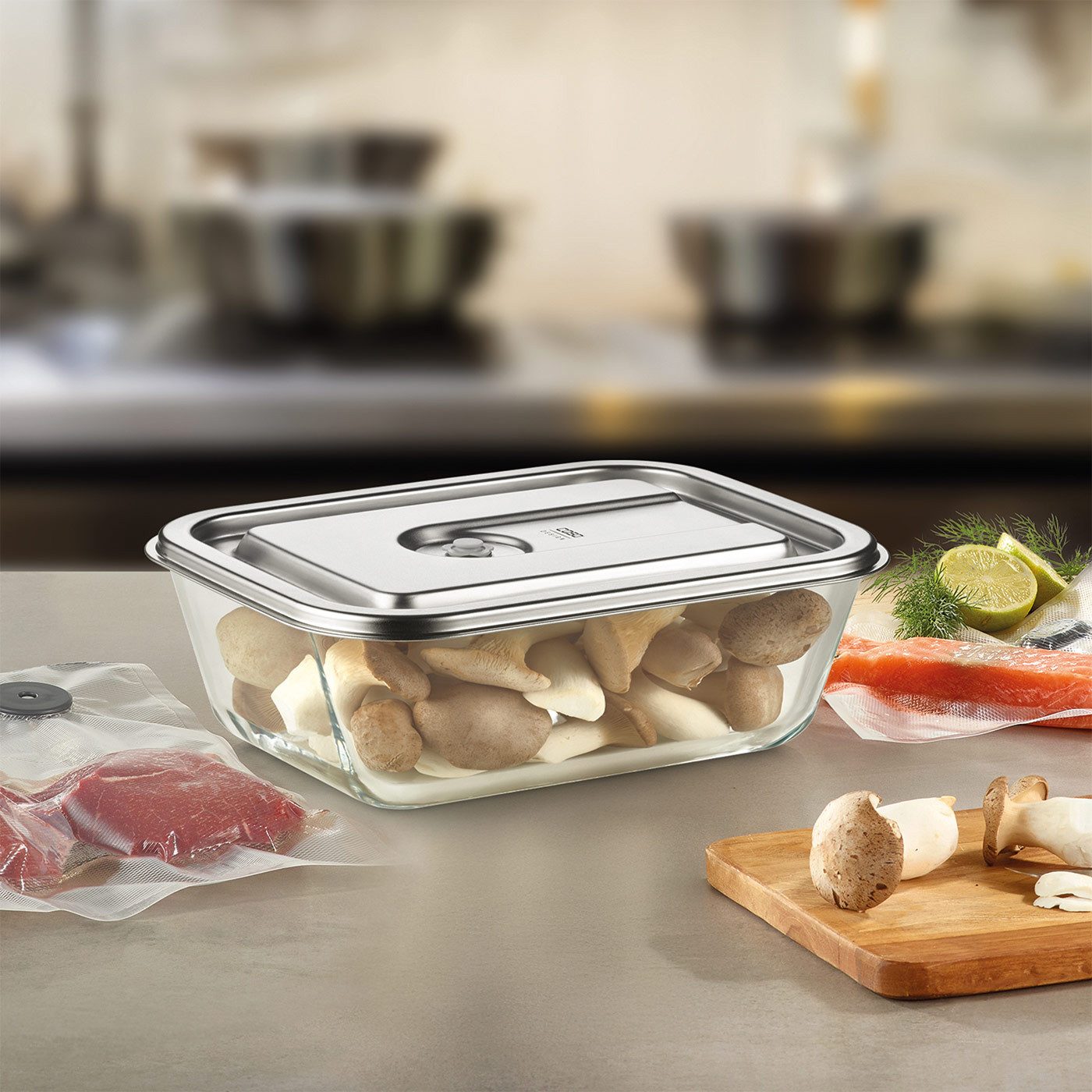 Caso Vakuumbehälter VacuBoxx Inox XL 4.5, Vakuum-Frischebehälter