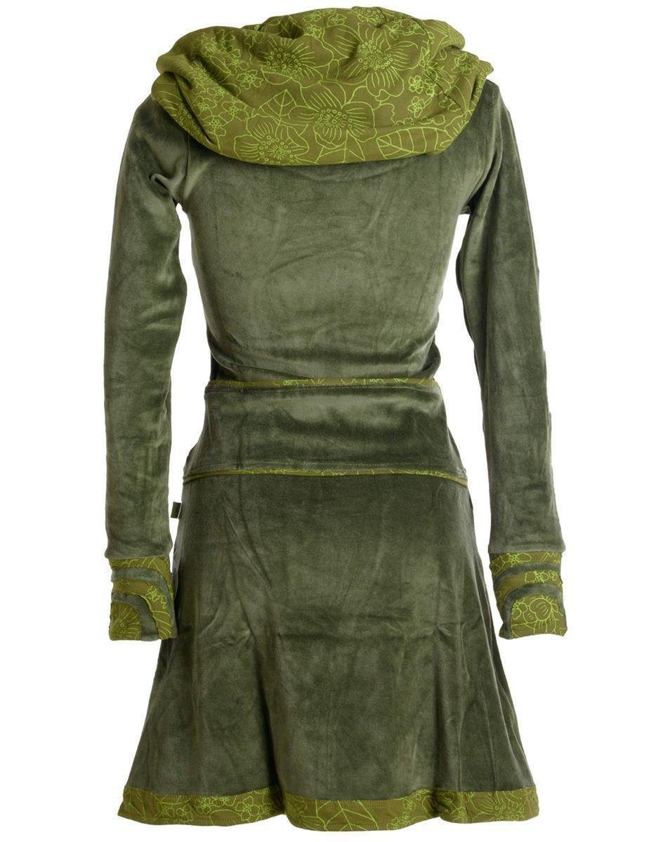 Vishes Midikleid Samtkleid warm mit großem günstig online kaufen