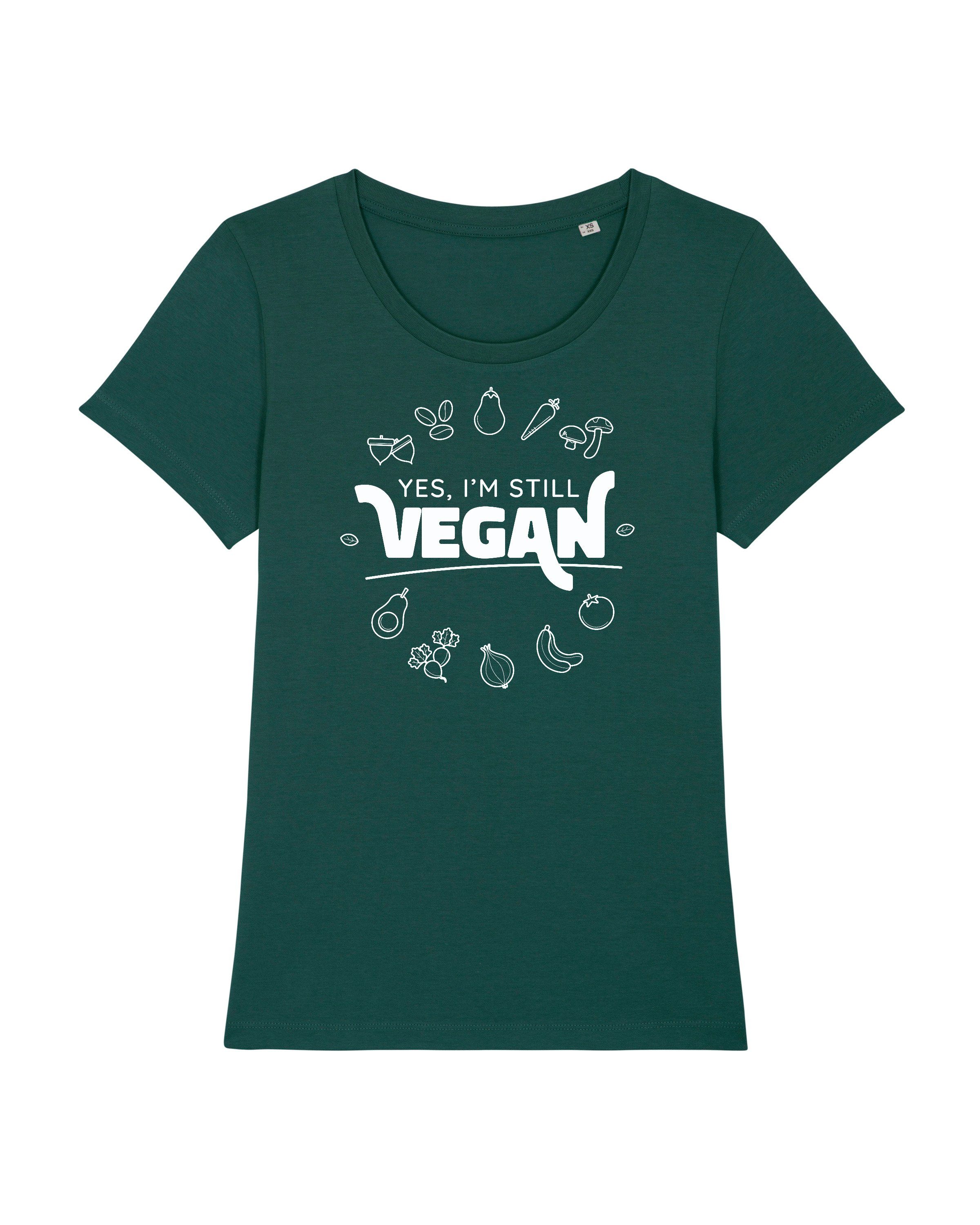 wat? Apparel Print-Shirt Still Vegan (1-tlg) glazed grün