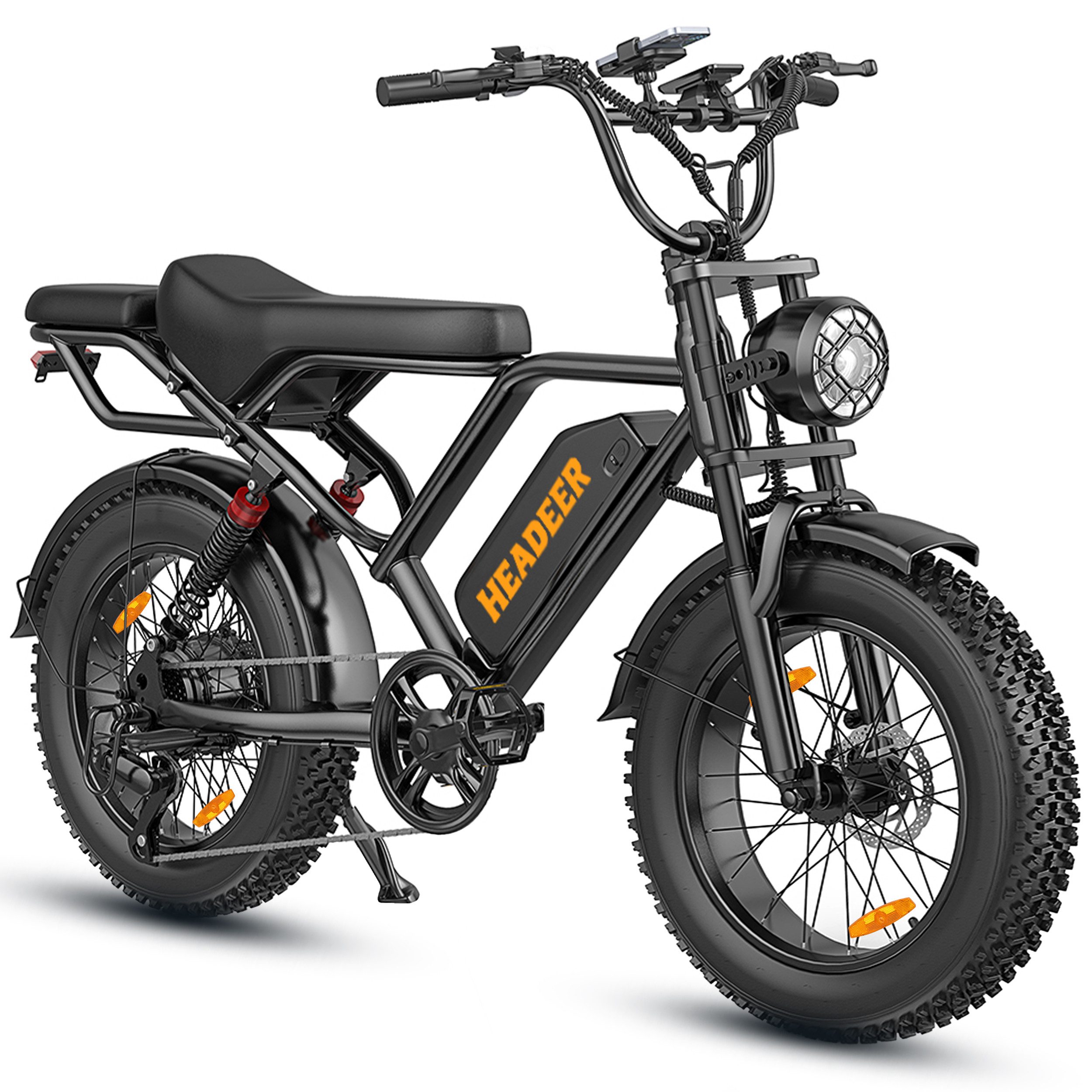 WHEELYOU E-Bike Mountainbike Herren u. Damen E-Fatbike 20 Zoll 250W 960Wh 80km Scheibenbremse, Kettenschaltung, Heckmotor, 960 Wh, (Beleuchtungsset mit Batterieladegerät, Batterieschlüssel, Werkzeug), Scheibenbremse Vollfederung LCD-Display 150kg Zuladung 39,5kg