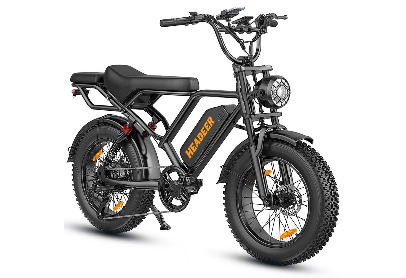 WHEELYOU E-Bike Mountainbike Herren u. Damen E-Fatbike 20 Zoll 250W 960Wh 80km Scheibenbremse, Kettenschaltung, Heckmotor, 960 Wh, (Beleuchtungsset mit Batterieladegerät, Batterieschlüssel, Werkzeug), Scheibenbremse Vollfederung LCD-Display 150kg Zuladung 39,5kg
