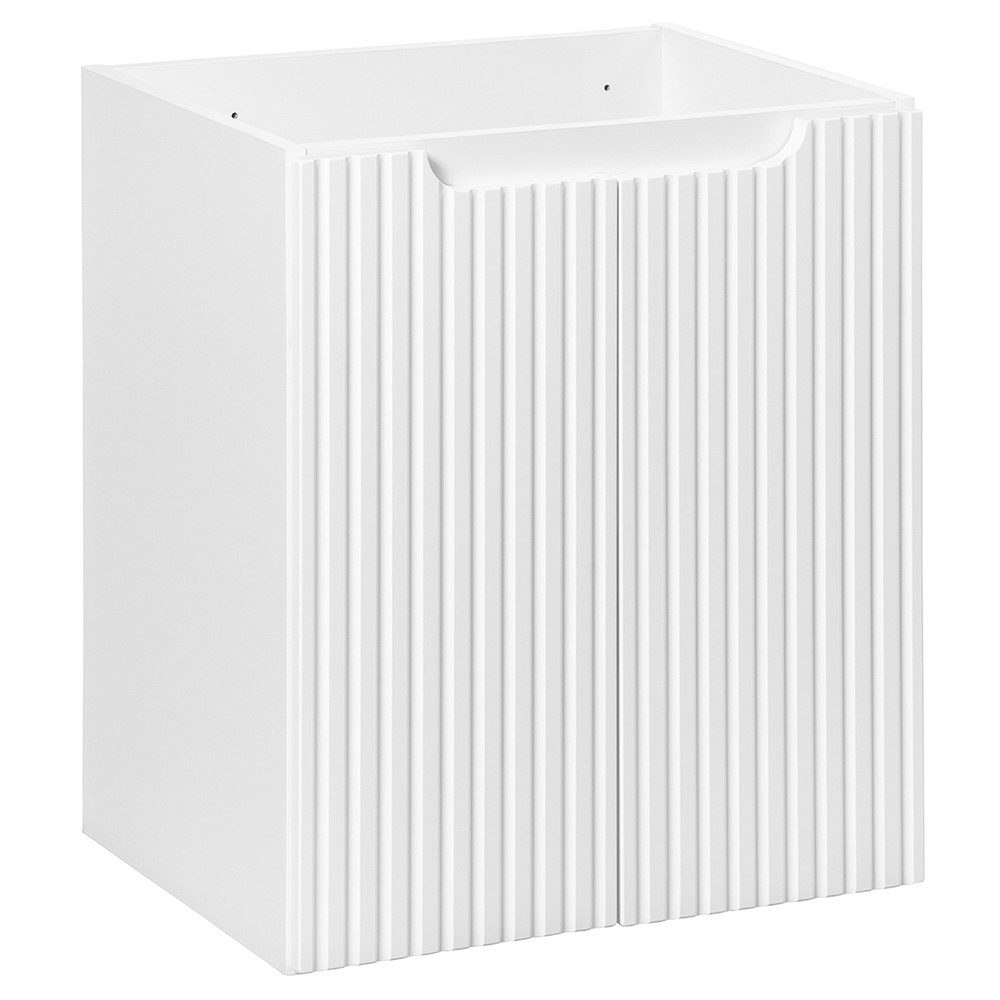 Lomadox Unterschrank NEWPORT-56-WHITE Waschtischunterschrank, weiß mit gerillter Front, ca. 50/57/39cm