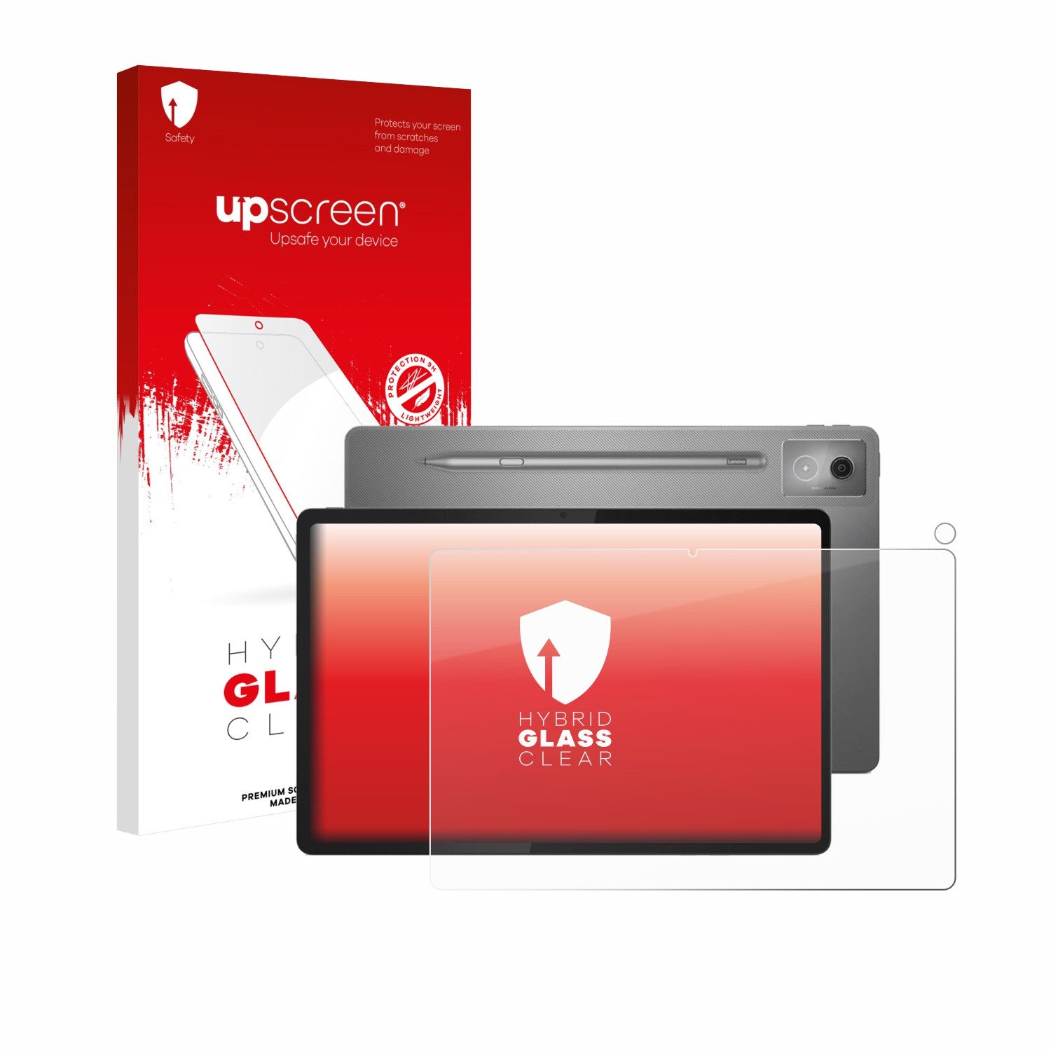 upscreen Displayschutzglas Folie für Lenovo Idea Tab Pro 12.7" (Display+Kamera), Schutzfolie Glas Panzer Display Schutz klar