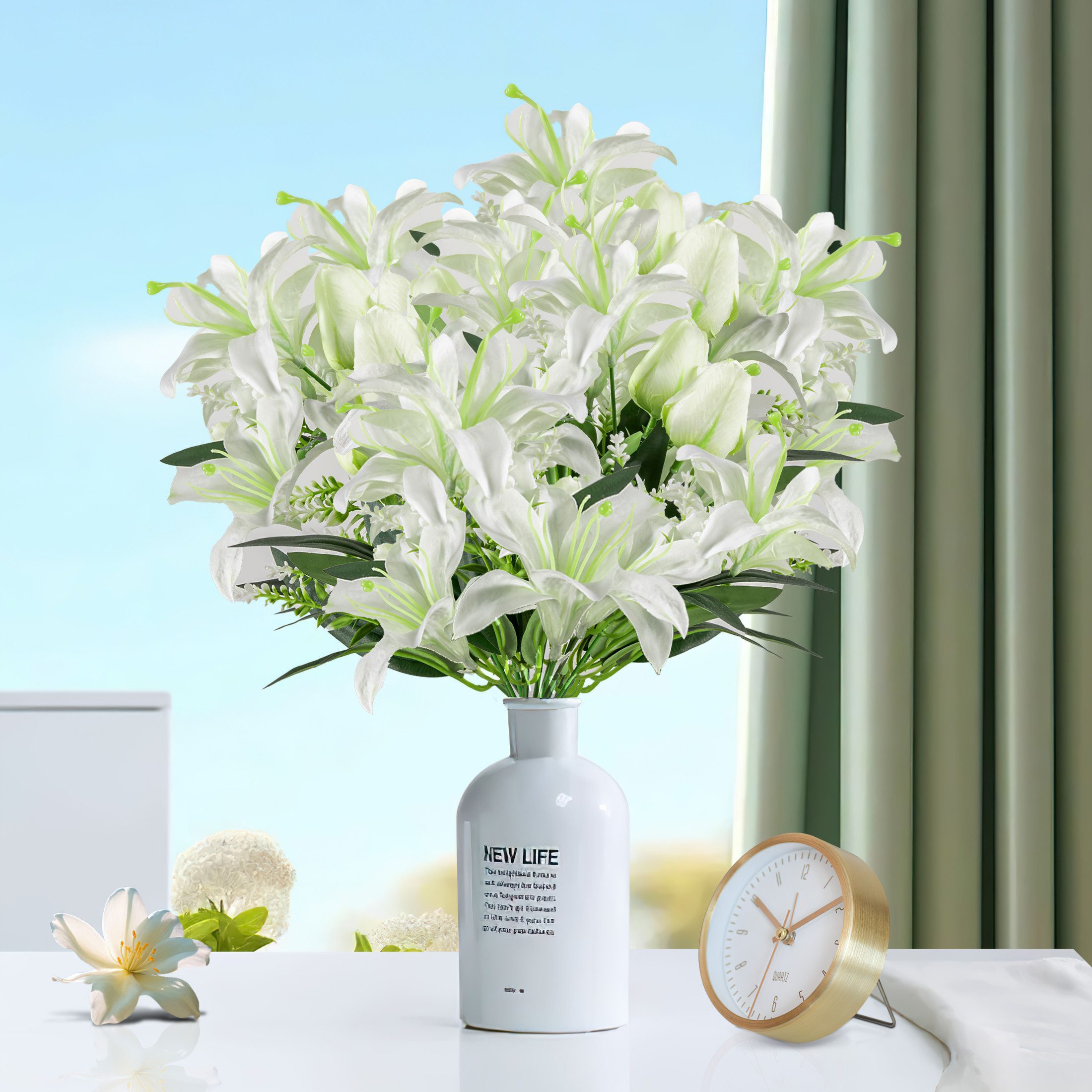 Kunstblumenstrauß Künstliche Dauerblumen Imitation Blumen Artifical Flowers günstig online kaufen