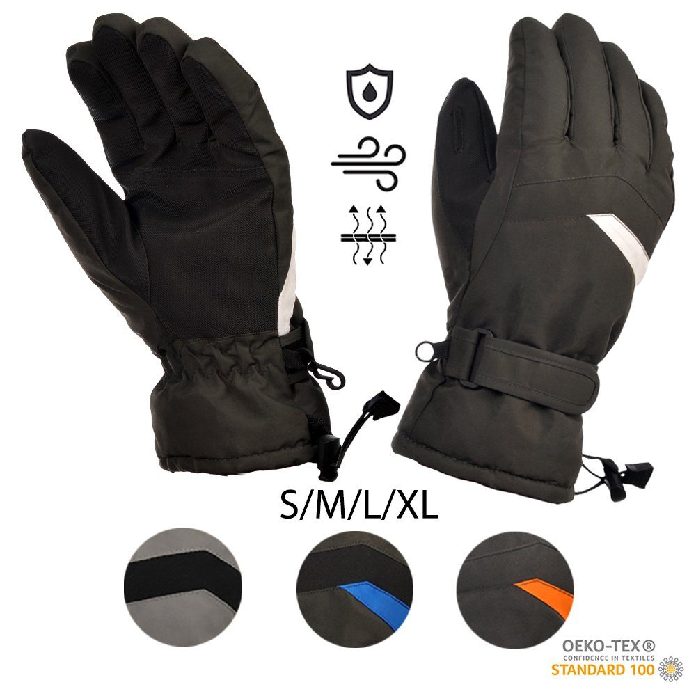 3M Skihandschuhe Wasserdicht Grau Atmungsaktiv Mucola Stoff Winterhandschuhe Handschuhe Material