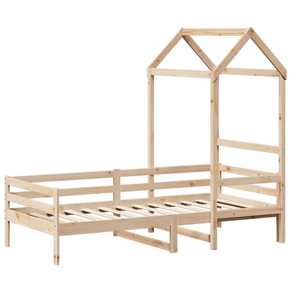 vidaXL Bett Tagesbett mit Dach 80x200 cm Massivholz Kiefer
