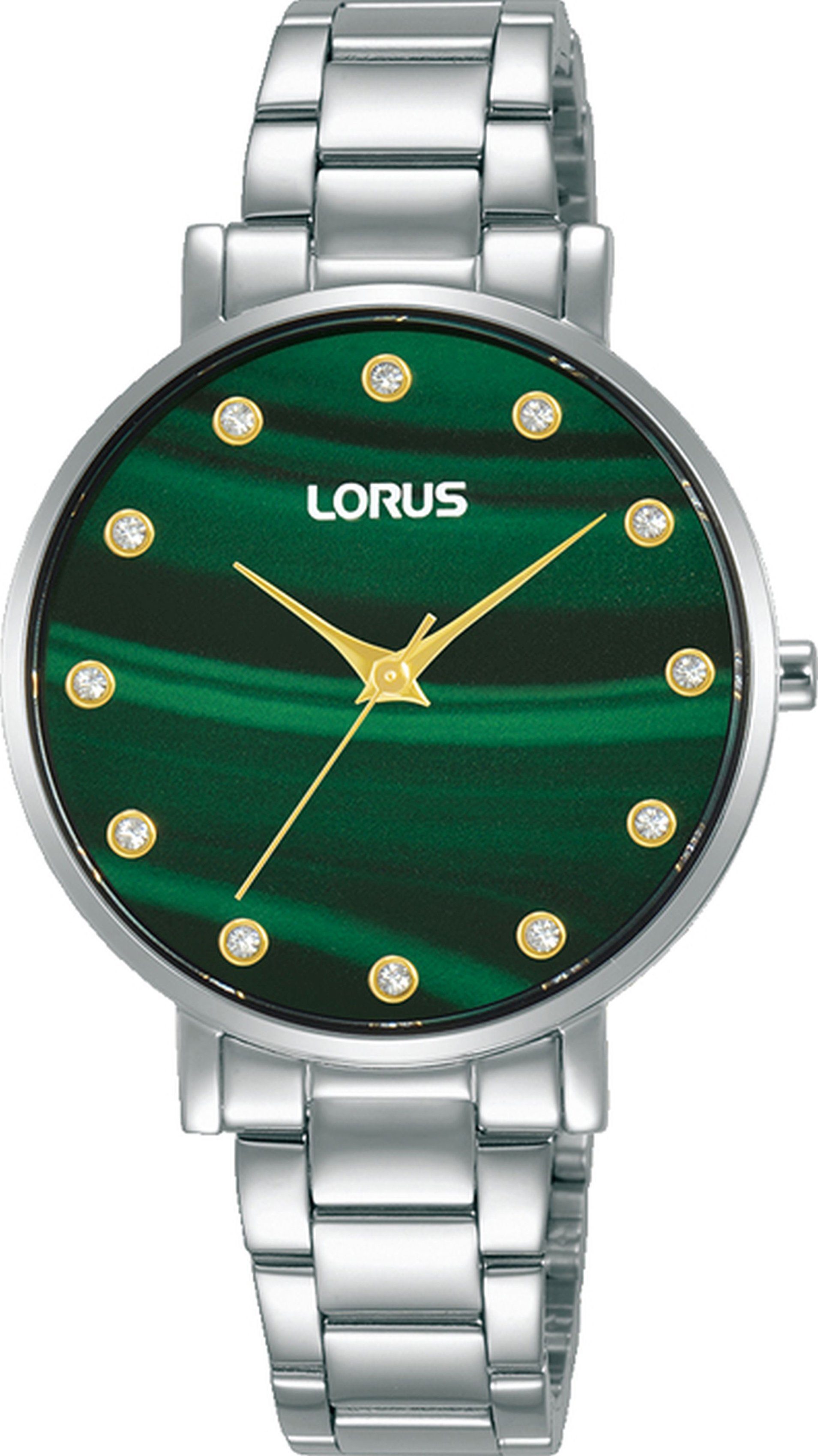 LORUS Quarzuhr RG229VX9, Armbanduhr, Damenuhr, Kristallsteine, Glitzer