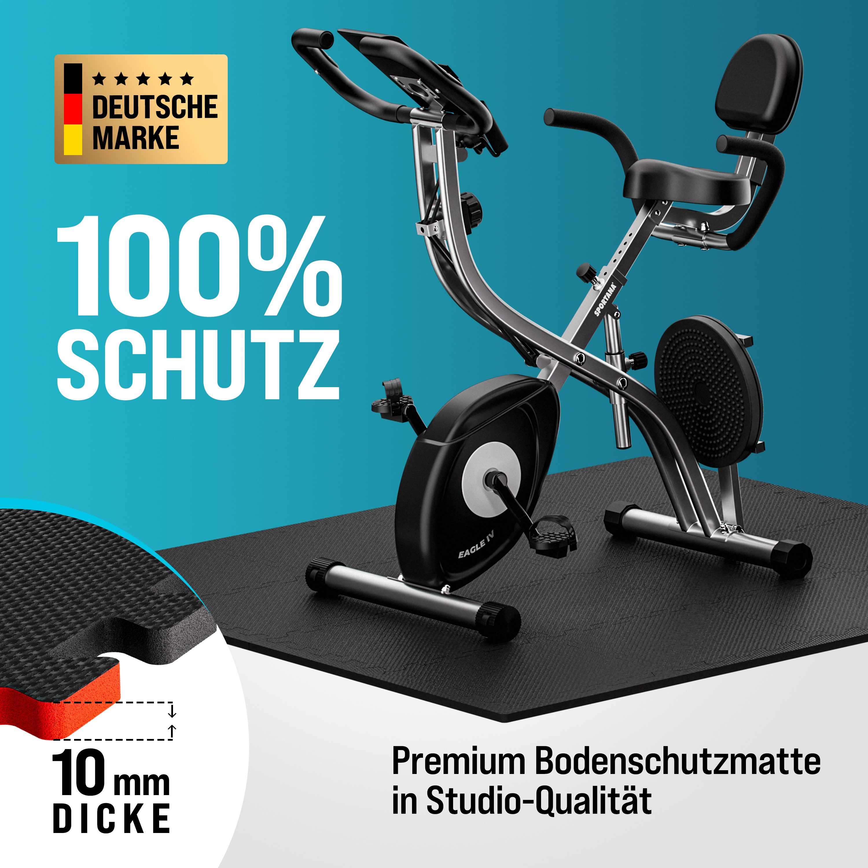 monzana Fitnessmatte (18-St), Rutschfest, EVA-Schaumstoff, Bodenschutz, 30x30cm, Fitnessmatte, Pool